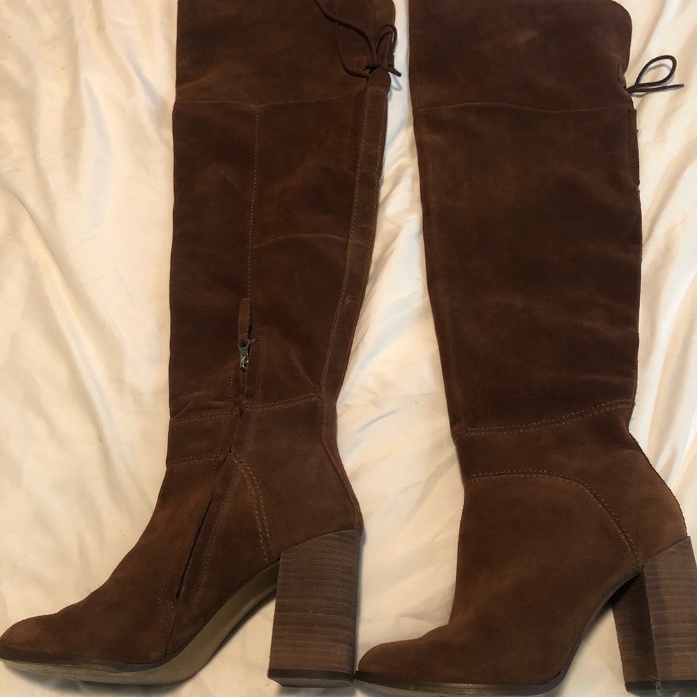 Steve Madden brown Suede Over the Knew Boots